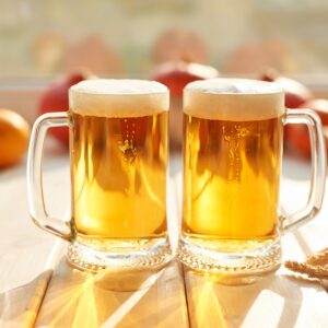 Oktoberfest. Beer mug. Big glass of lager beer